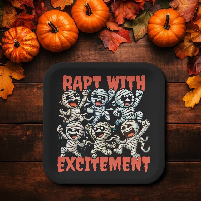 Funny Dancing Mummies Rapt mit Spannung Pappteller (Funny Dancing Mummies Rapt with Excitement Paper Plate Cover Photo)