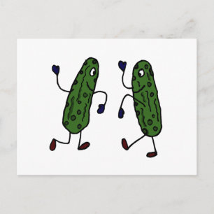 Funny Dancing Pickles Art Postkarte