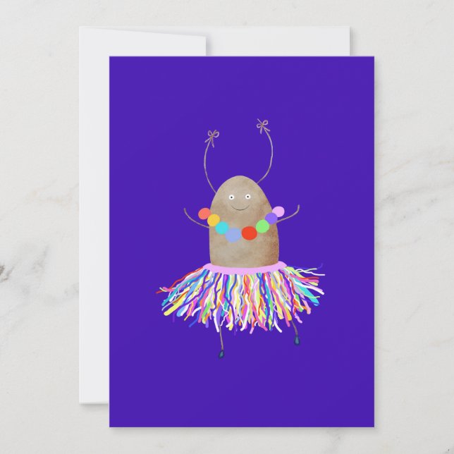 Funny Dancing Potato Einladung (Vorderseite)