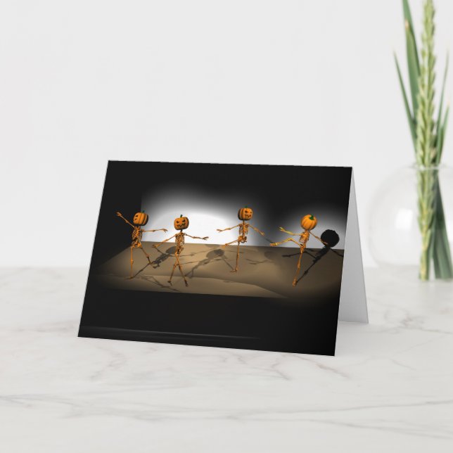Funny Dancing Pumpkins Karte (Vorderseite)