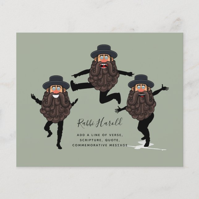 FUNNY Dancing RABBI Personalisiert mit Text Flyer (Vorne)