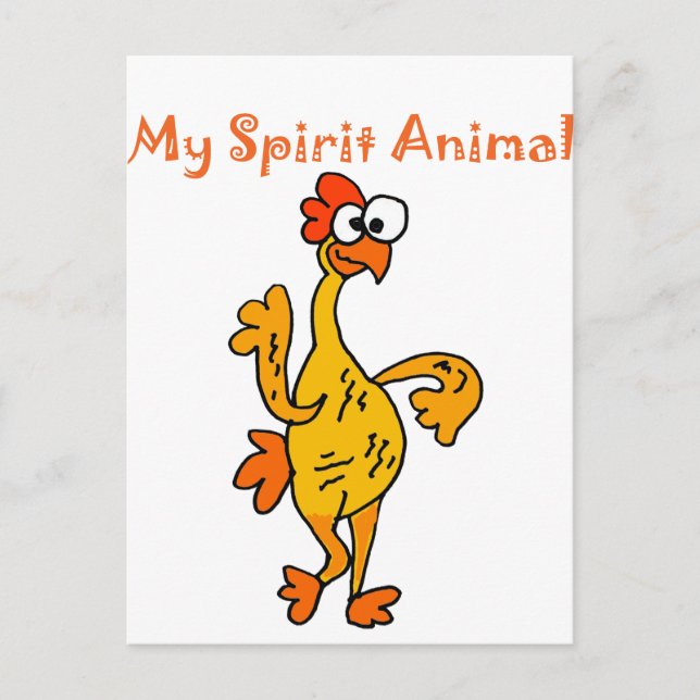 Funny Dancing Rubber Chicken Spirit Guide Postkarte (Vorderseite)