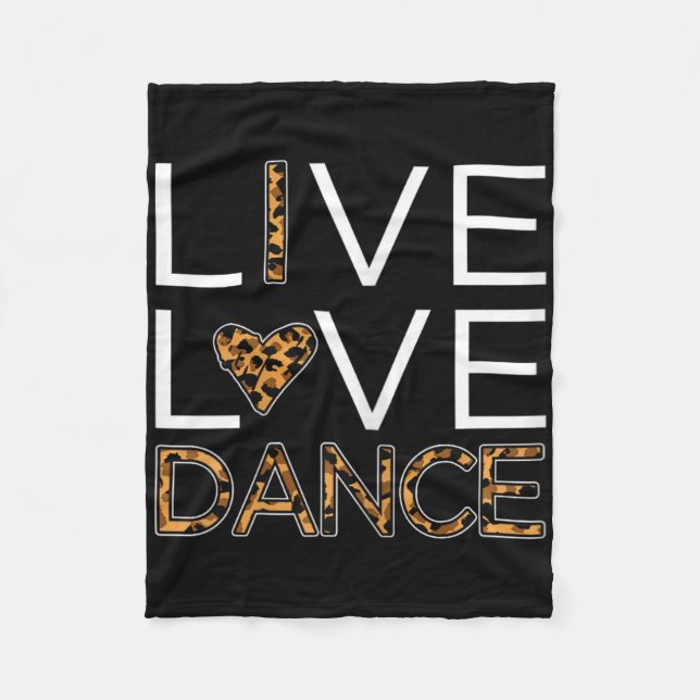 Funny Dancing Shirt Girls Live Liebe Dance Fleecedecke (Vorderseite)