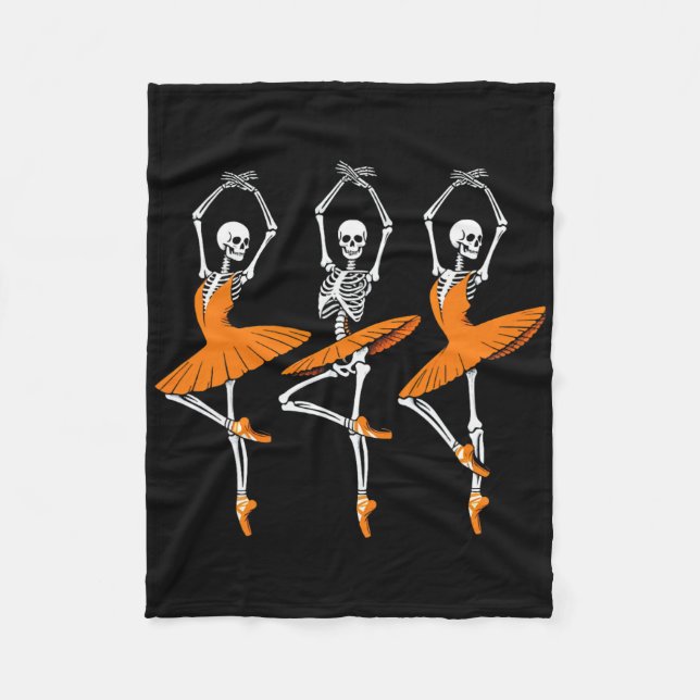 Funny Dancing Skeleton Ballerina Girl's Fleecedecke (Vorderseite)