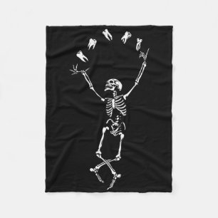 Funny Dancing Skeleton Dental Hygienic Tooth Dent Fleecedecke