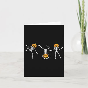 Funny Dancing Skeleton Halloween Pumpkin Skelette Karte
