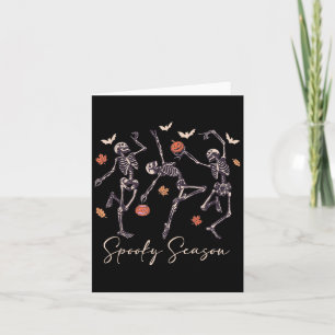Funny Dancing Skeleton Halloween Pumpkin Soky Seas Karte