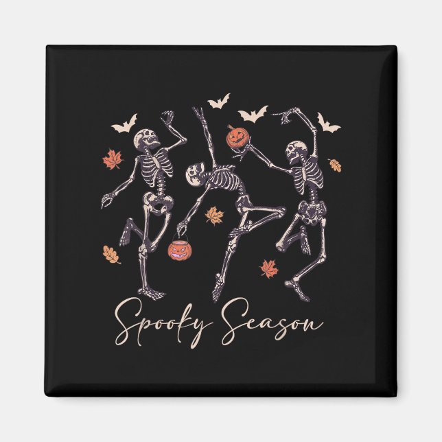 Funny Dancing Skeleton Halloween Pumpkin Soky Seas Magnet (Vorne)