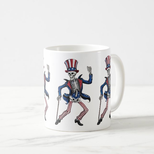 Funny Dancing Skeleton Kaffeetasse (VorderseiteRechts)