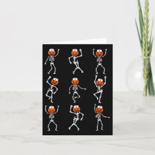 Funny Dancing Skeleton Nurse Halloween Gesundheit Karte