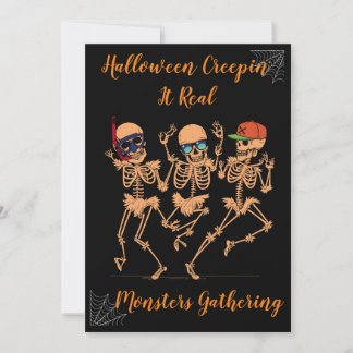 Funny Dancing Skelett spookoes Halloween-Party dun Einladung