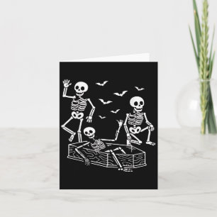 Funny Dancing Skeletts Cartoon Halloween Anti T.r Karte