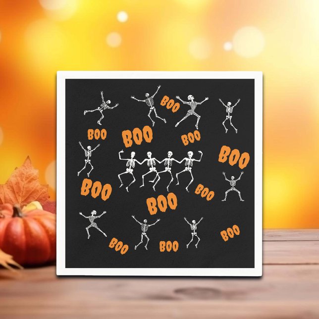 Funny Dancing Skeletts Halloween Serviette (Von Creator hochgeladen)