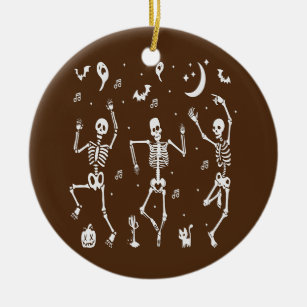 Funny Dancing Skeletts Knochen Kostüme Extravagant Keramik Ornament