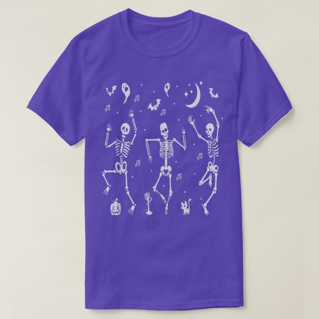 Funny Dancing Skeletts Knochen Kostüme Extravagant T-Shirt (Design vorne)