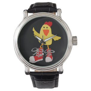 Funny Dancing Yellow Chicken Armbanduhr