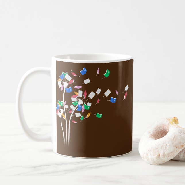 Funny Dandelion Books Gift For Reading Lover Kaffeetasse (Mit Donut)