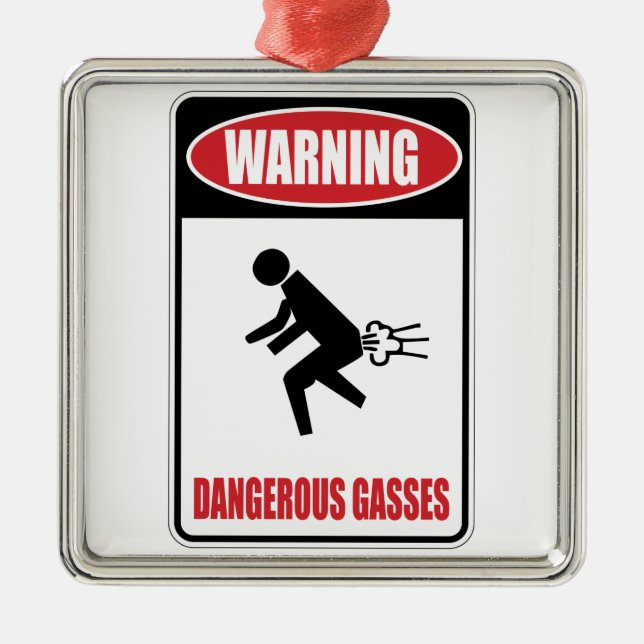 Funny Dangerous Gasses Silbernes Ornament (Vorne)