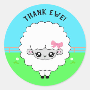 Funny danke Ihnen (Ewe) Schafskleber Runder Aufkleber