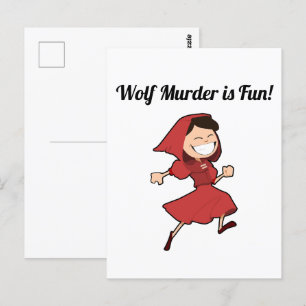 Funny Dark Fairy Tale Little Red Riding Hood Postkarte