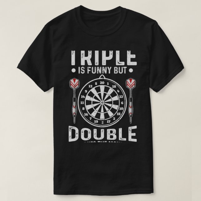 Funny Dart Bekleidung für Damen und Herren Darts P T-Shirt (Design vorne)