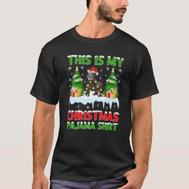 Funny das ist mein Weihnachten Pajama Gorilla Chri T-Shirt (Vorderseite)