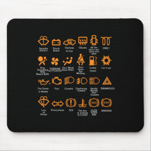 Funny Dashboard Icons Coffee Tasse Car Typ Car Lov Mousepad
