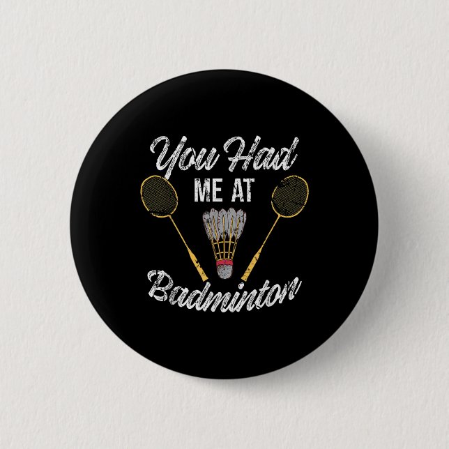 Funny, dass du mich bei Badminton Sports Player Bi Button (Vorderseite)