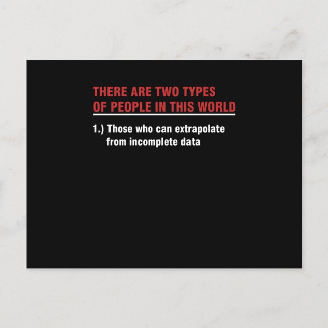 Funny Data Analyst Data Analysis Statistician Data Postkarte (Vorderseite)