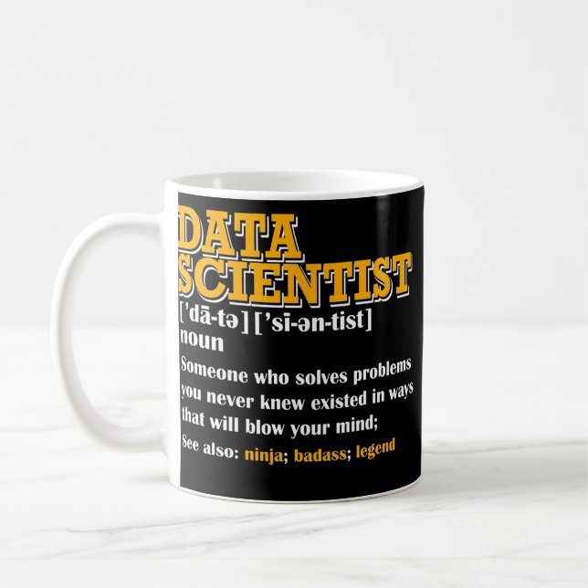 Funny DATA Scientist Definition Data Engineer Kaffeetasse (Links)