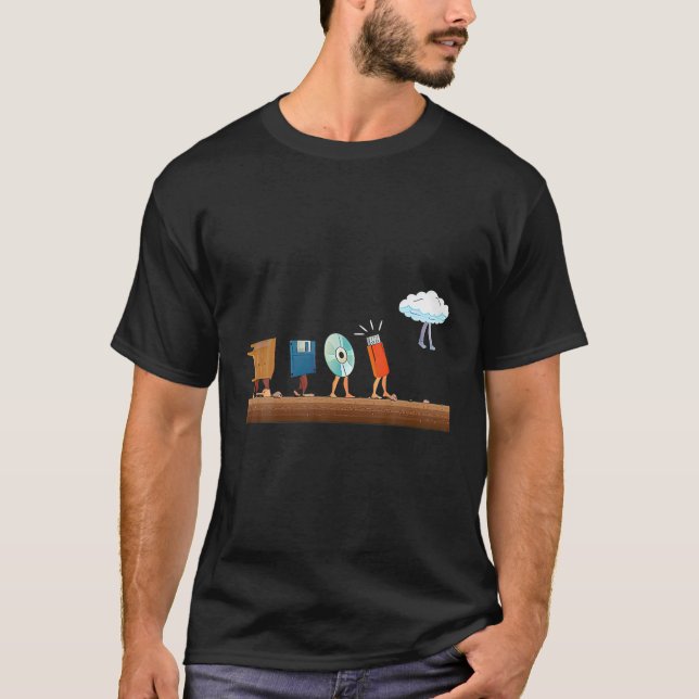 Funny Data Storage Evolution Cloud Computing Proga T-Shirt (Vorderseite)