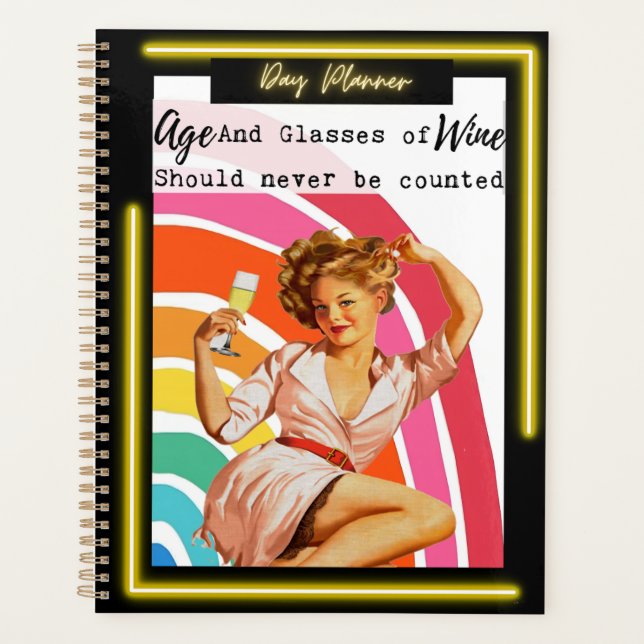 Funny Day Planner/Journal For Women Sassy-Wine Planer (Vorderseite)
