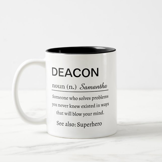 Funny Deacon Definition Personalized Zweifarbige Tasse (Links)