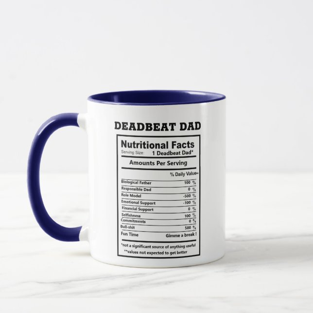 Funny Deadbeat Vater Sarcastic Quotes Tasse (Links)