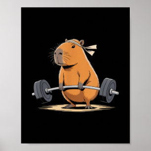Funny Deadlift Capybara Niedliche Fitness Capybara Poster
