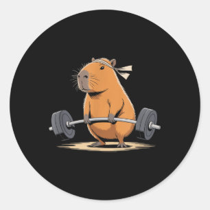 Funny Deadlift Capybara Niedliche Fitness Capybara Runder Aufkleber