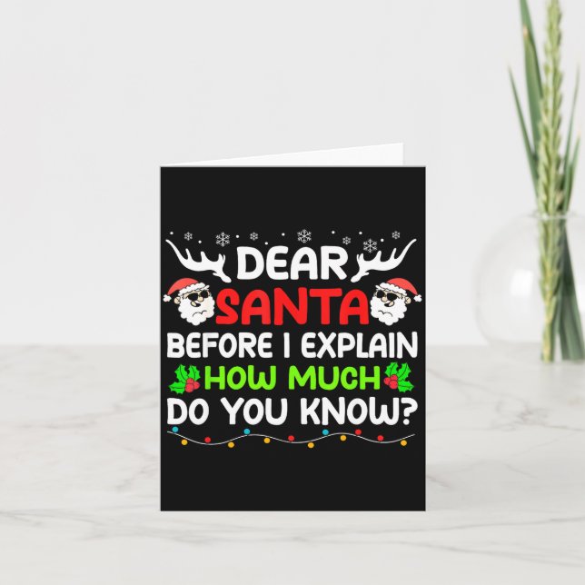Funny Dear Santa I Can Explain Christmas For Kids  Karte (Vorderseite)