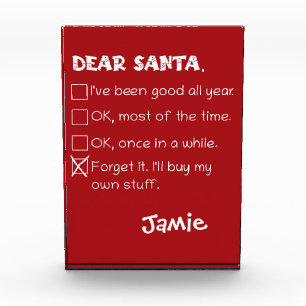 Funny Dear Santa I war Good Holiday Checklist Fotoblock