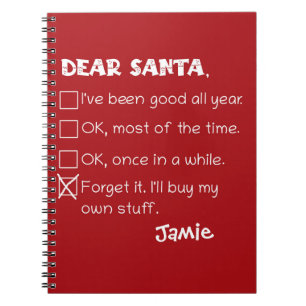 Funny Dear Santa I war Good Holiday Checklist Notizblock