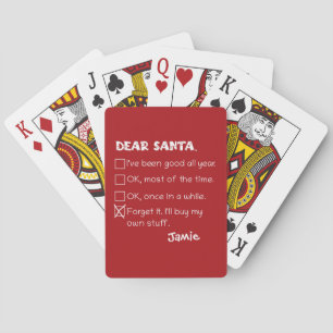 Funny Dear Santa I war Good Holiday Checklist Spielkarten