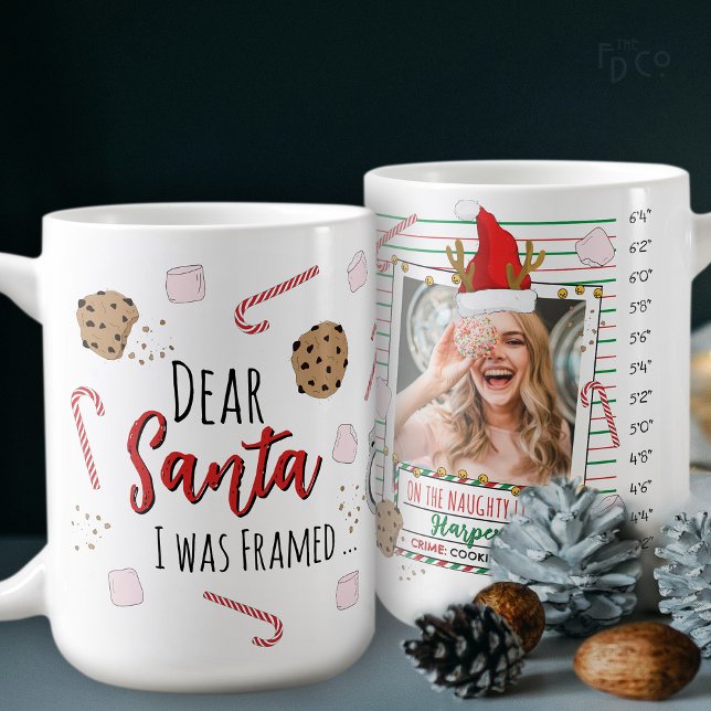 Funny Dear Santa (I was Framed) Mugshot Christmas Kaffeetasse (Von Creator hochgeladen)