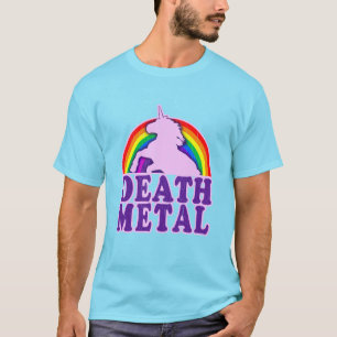 Funny Death Metal Unicorn Rainbow (Vintager Look) T-Shirt