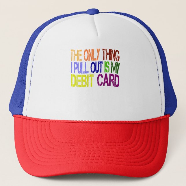 Funny Debit Card Rainbow Design Truckerkappe (Vorderseite)