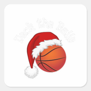 Funny Deck die Balls Weihnachtsbasketball Pub Quadratischer Aufkleber