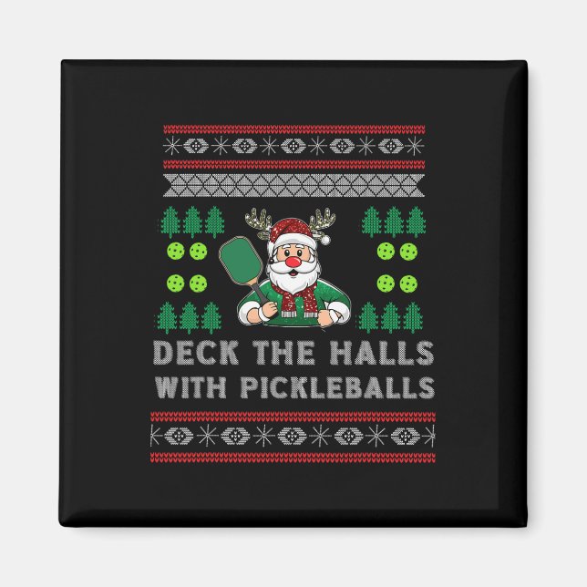 Funny Deck Die Hallen hässlich Weihnachts Sweater  Magnet (Vorne)