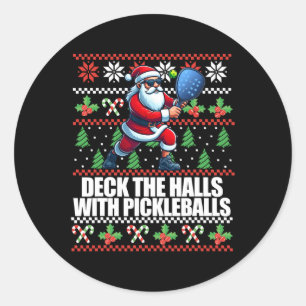 Funny Deck Die Hallen hässlich Weihnachts Sweater  Runder Aufkleber