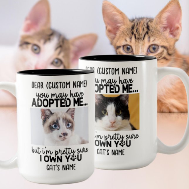 Funny Deep Cat Sprichwort | Foto und Name der benu Zweifarbige Tasse (Von Creator hochgeladen)