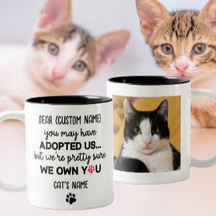 Funny Deep Cat Sprichwort   Foto und Name der benu Zweifarbige Tasse