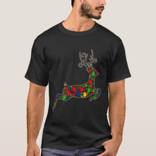Funny Deer Animals Puzzle Stücke Autismus Bewussts T-Shirt