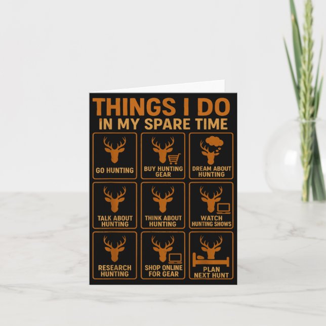 Funny Deer Hunter Things I Do Hunting In My Spare  Karte (Vorderseite)